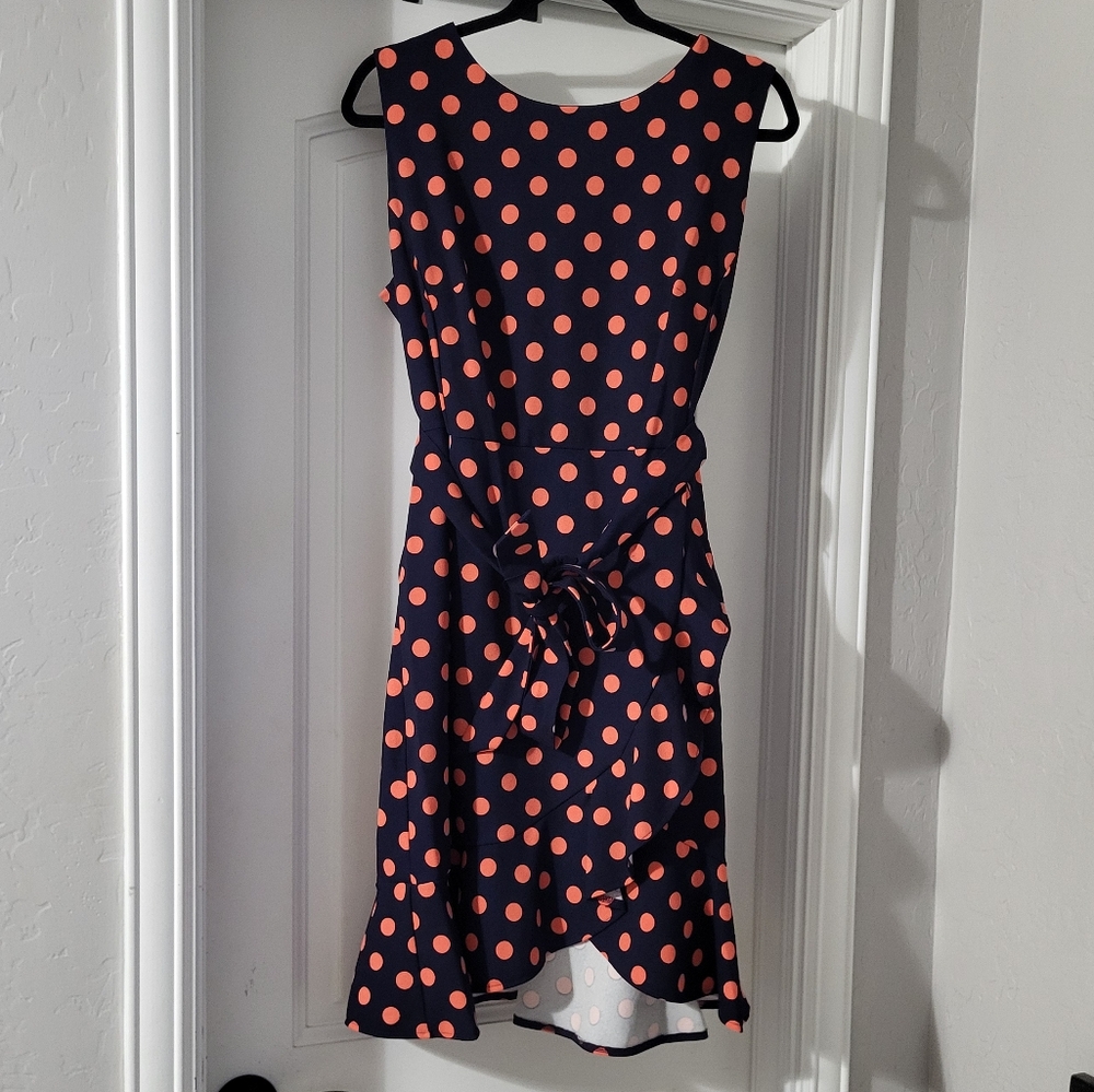 Navy polkadot dress